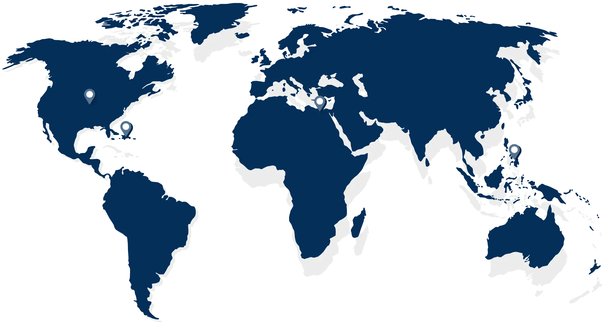 World map showing global reach