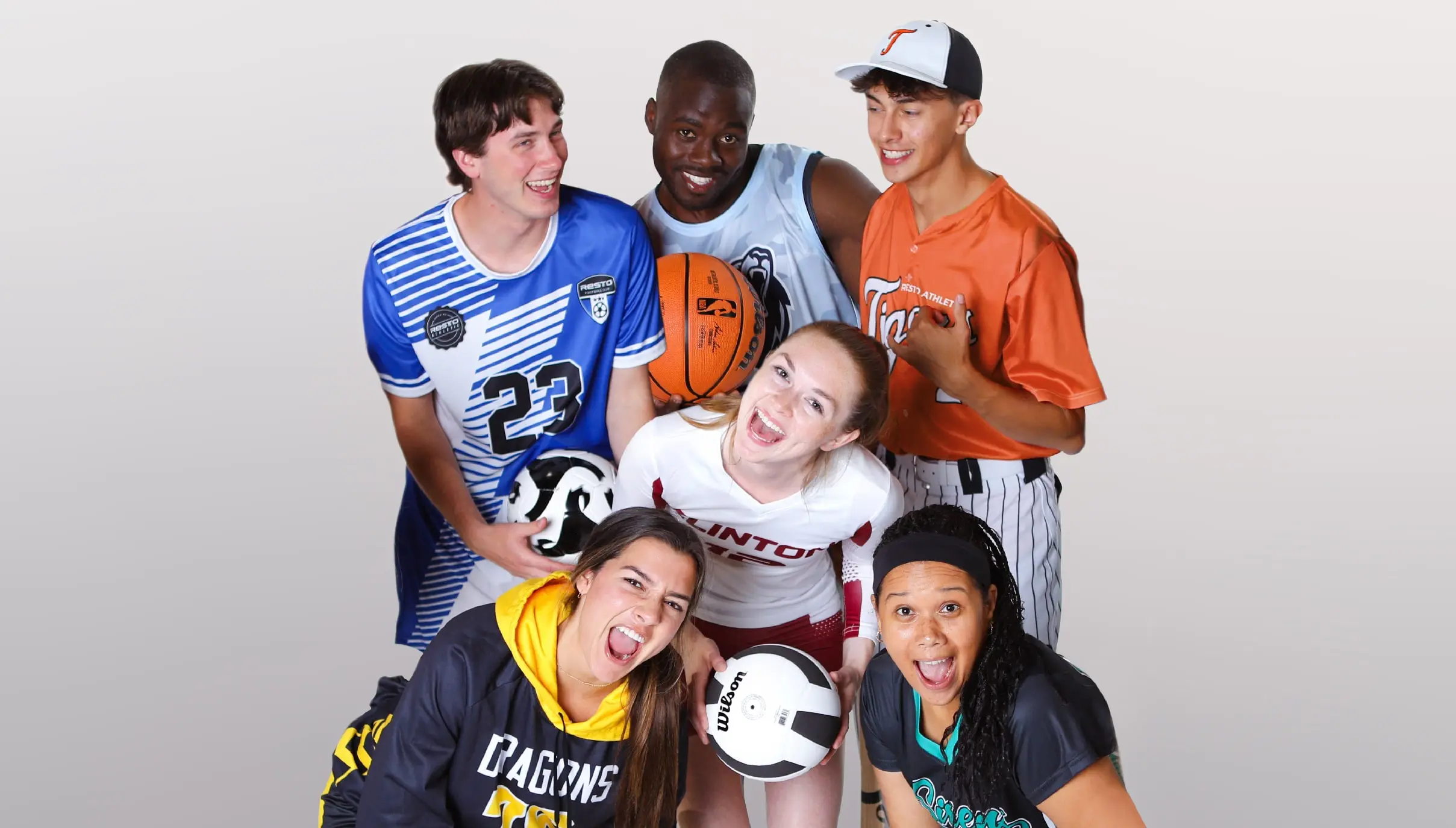 team background soccer players in custom jerseys facing away