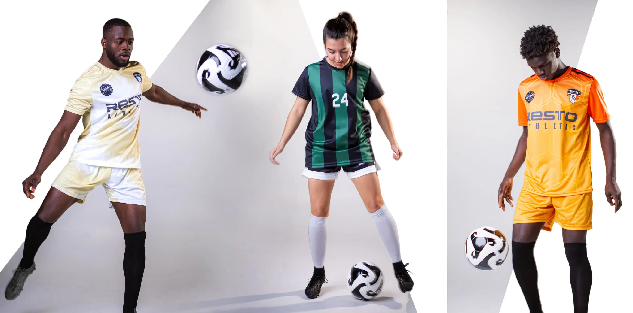 team background soccer players in custom jerseys facing away