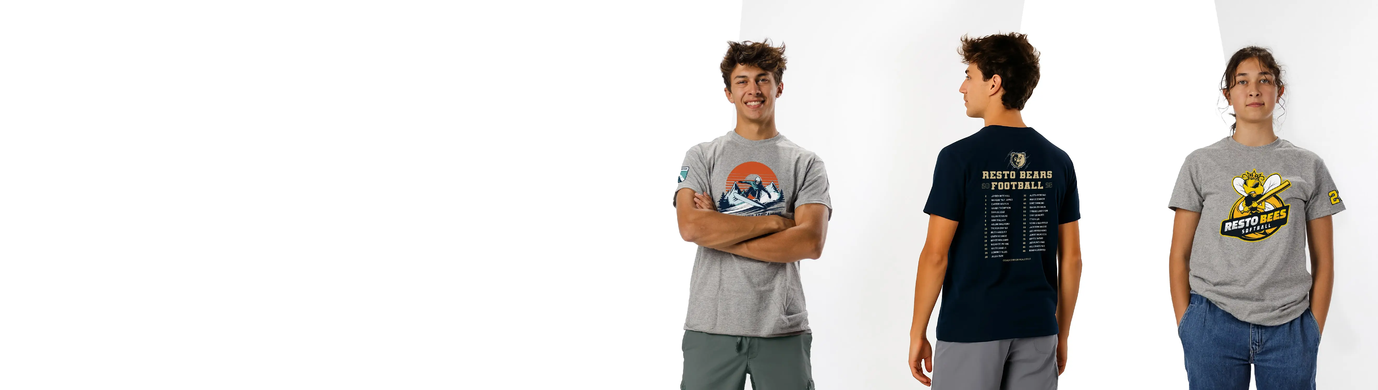 team background soccer players in custom jerseys facing away