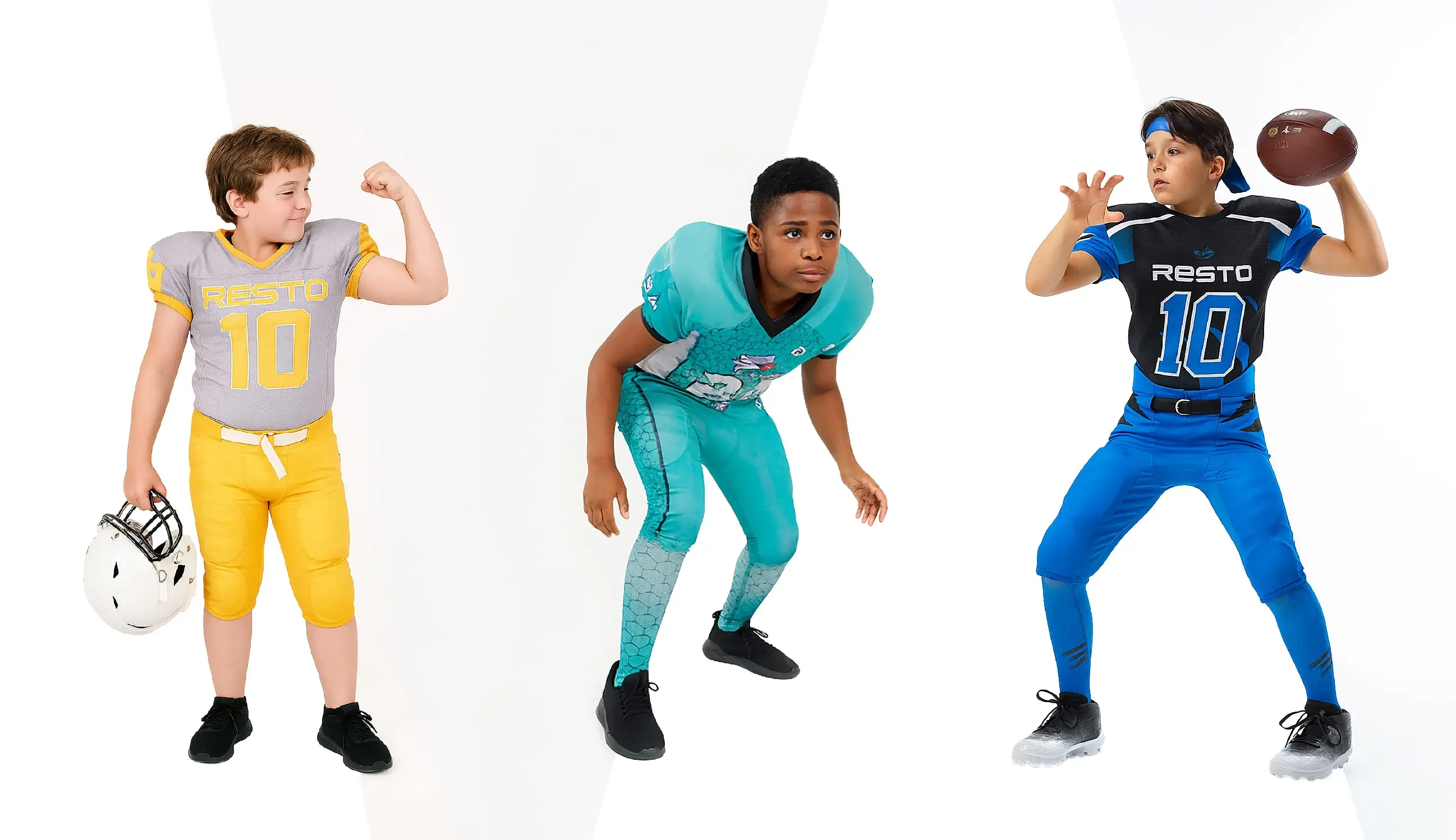 team background soccer players in custom jerseys facing away