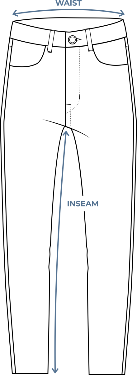 Where to measure bottoms: waist and inseam